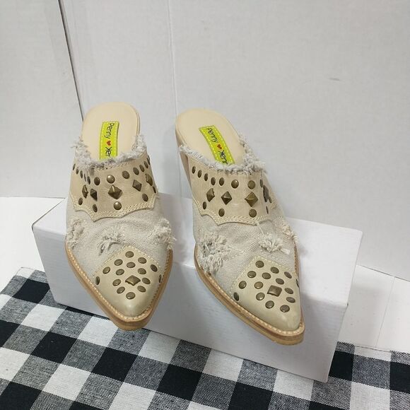 Penny Loves Kenny Womens Pony Express White Mules  Size 6M - Picture 4 of 8